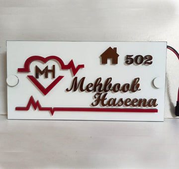3D LED Address Sign Light Up Plate