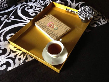 Laser Cut Golden Steel Tray