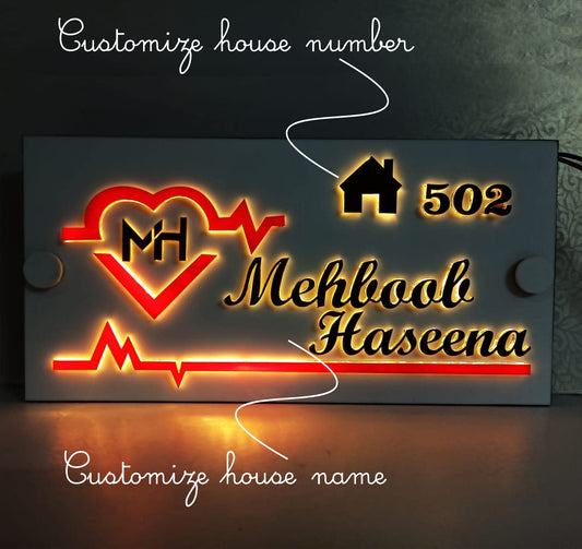 3D LED Address Sign Light Up Plate