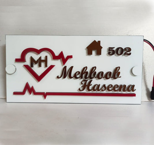 3D LED Address Sign Light Up Plate