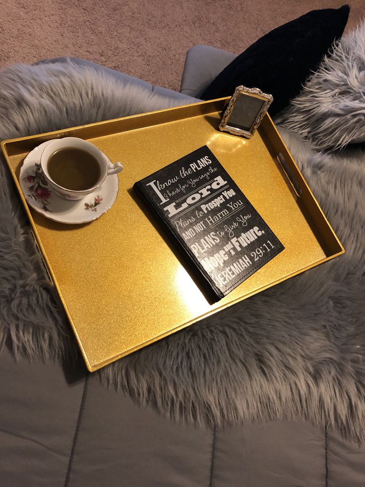 Laser Cut Golden Steel Tray